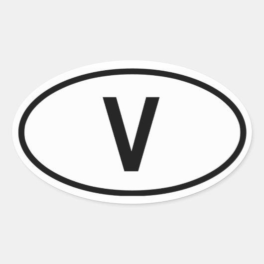 Vaticaanstad "V" Ovale Sticker (Voorkant)