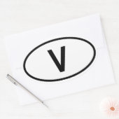 Vaticaanstad "V" Ovale Sticker (Envelop)