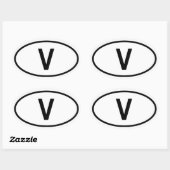 Vaticaanstad "V" Ovale Sticker (Vel)