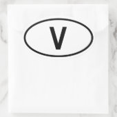 Vaticaanstad "V" Ovale Sticker (Tas)