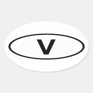 Vaticaanstad "V" Ovale Sticker