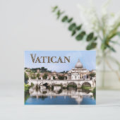 Vaticaanstad vanuit Tiber River textVATICAN Briefkaart (Staand voorkant)