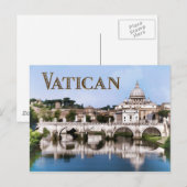 Vaticaanstad vanuit Tiber River textVATICAN Briefkaart (Voorkant / Achterkant)