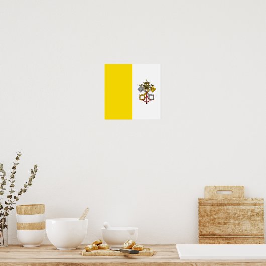 Vaticaanstad Vlag Poster (Keuken)