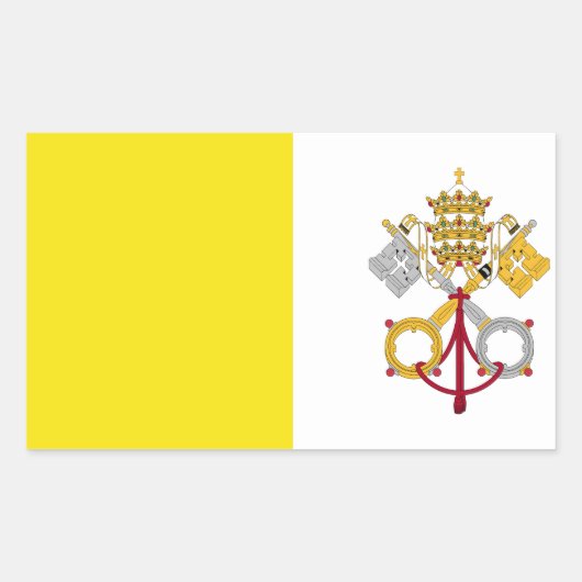 Vaticaanstad vlag rechthoekige sticker (Voorkant)