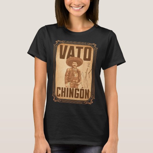 Vato Chingón Emiliano Zapata portret T-shirt (Voorkant)