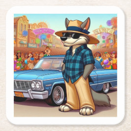 Vato Lobo "New Year" Vierkante Kartonnen Onderzetter