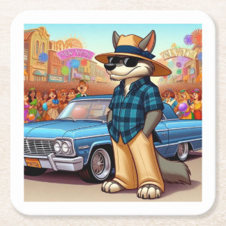 Vato Lobo "New Year" Vierkante Kartonnen Onderzetter