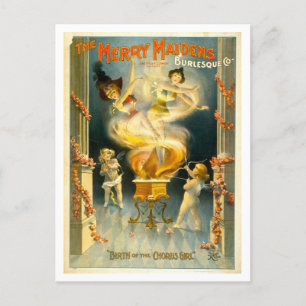 Vaudeville Chorus Girl Advertentie Briefkaart