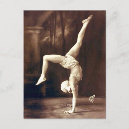 Vaudeville Circus Handstand Dancer Briefkaart (Voorkant)