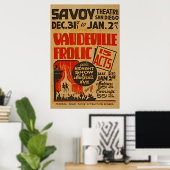 Vaudeville Frolic 15 Acts Gala Midnight Show WPA Poster (Thuiskantoor)