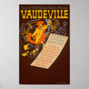 Vaudeville het Poster van de Theater van WPA