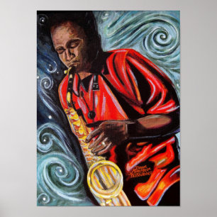 Vaughn en zijn Sax Poster