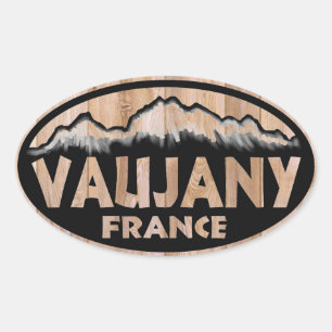 Vaujany France stickers ovales en bois