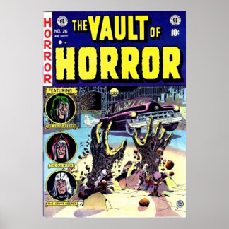 Vault met Horror Comic Book Art  Poster