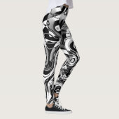 Vave Abstrait 270321 - 02 Leggings noir et blanc (Droite)