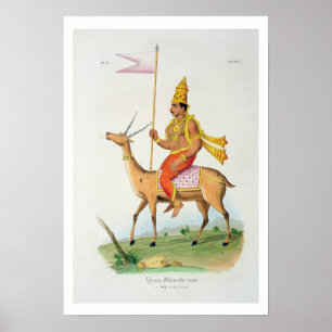 Vayu, gegraveerd door C. de Motte (1785-1836) (kle Poster