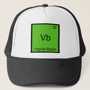 Vb - Virginia Beach Stad Chemie Element Symbool Trucker Pet