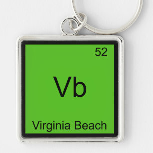 Vb - Virginia Beach Stad Chemie Elementsymbool Sleutelhanger