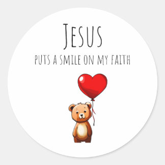 VBS Jesus met un sourire sur mon autocollant de fo