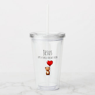 VBS Jesus zet een glimlach op mijn geloof-kinder b Acryl Drinkbeker