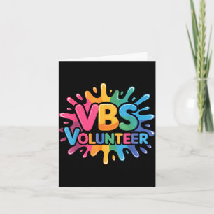 Vbs vrijwilliger tie dye kleurrijke vakantie bijbe kaart