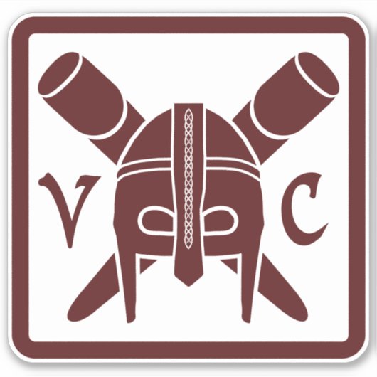 VC Helm Square Decal Sticker (Voorkant)