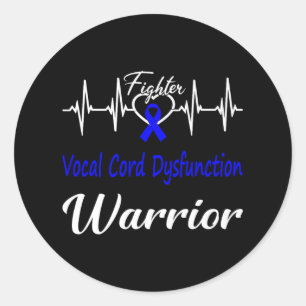 VCD Awareness Warrior Heartbeat Fight Blue Ribbon Ronde Sticker