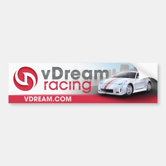 vDream Bumpersticker (rood) (Voorkant)