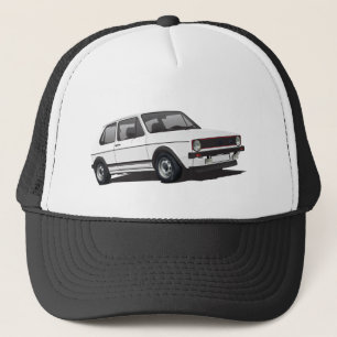 VDUB Wagen Golf GTI MK1 witte vrachtwagen die Trucker Pet