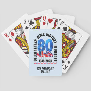 VE DAY 80e Jubileum Overwinning in Europa WO2 Pokerkaarten
