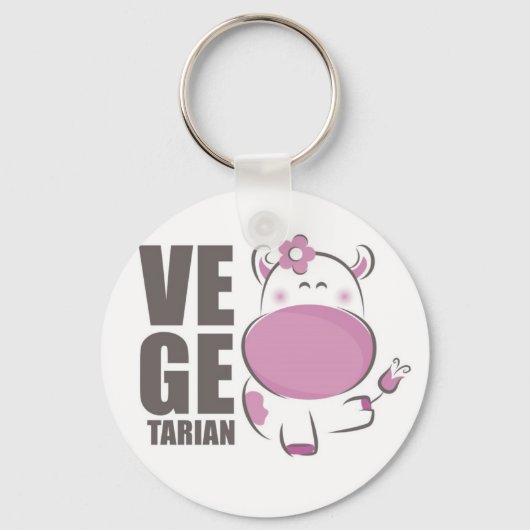 Ve Ge Tarian (roze Koe) Sleutelhanger (Voorkant)