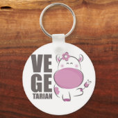 Ve Ge Tarian (roze Koe) Sleutelhanger (Voorkant)