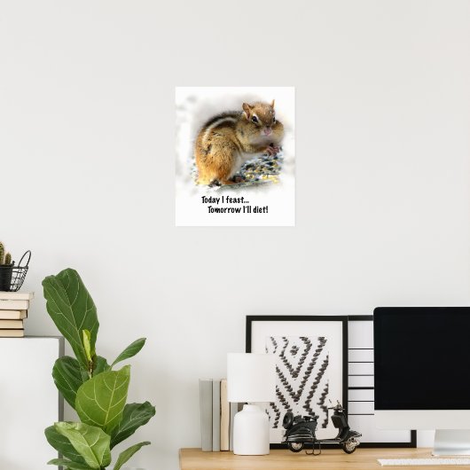 Veasting Chipmunk Poster (Thuiskantoor)