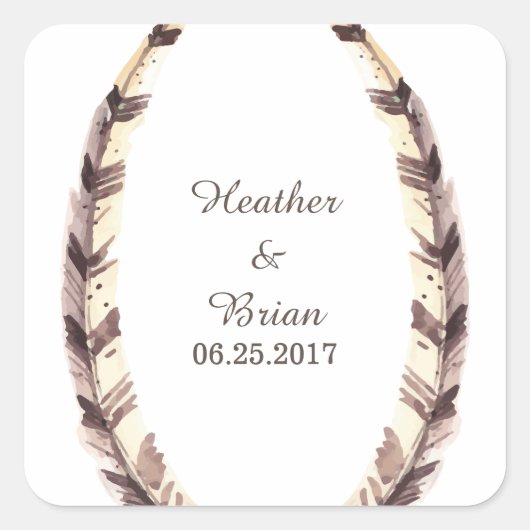 Veathered Border Wedding Stickers (Voorkant)