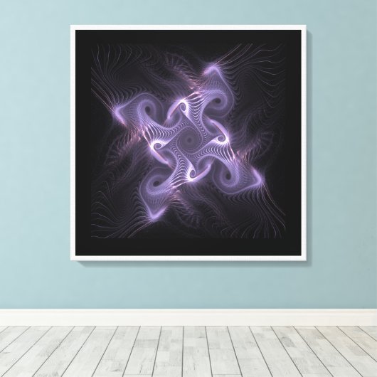 Veathered Nest Fractal Paars ID715 Canvas Afdruk (Insitu (Houten vloer))