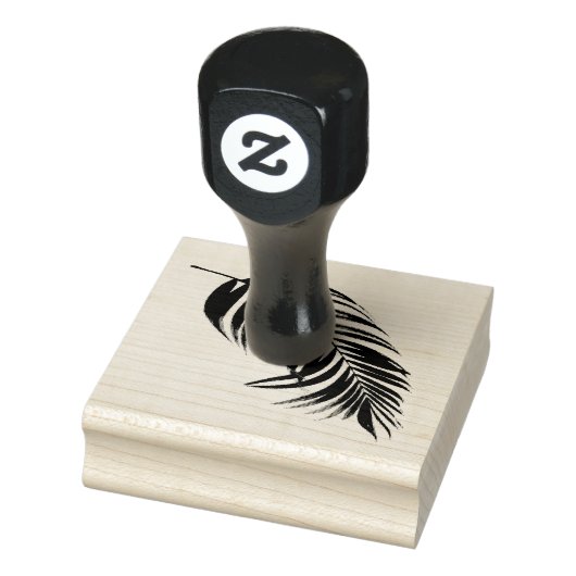 Veathery Palm Leaf Design Wooden Stamp Rubberstempel (Stempel)