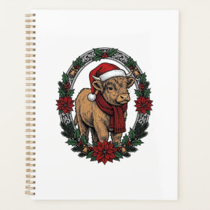 Veau de Noël Vintage Gravure Fête T-Shirt