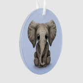 Veau mignon d'éléphant de bébé s'asseyant, (devant)
