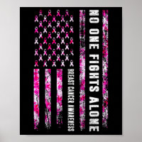 Vecht alleen Amerikaanse vlag Borstkanker bewustzi