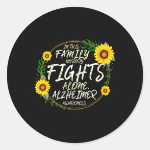 Vecht alleen. Gezinsondersteuning. Alzheimerheimer Ronde Sticker