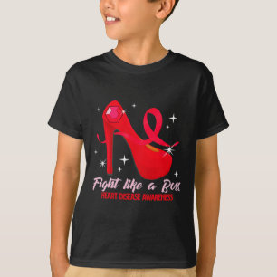 Vecht als een baas Hartgezondheid Hartziekte bewus T-shirt