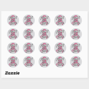 Vecht Als Een Meisje Ontwerp voor Borstkanker Be Ronde Sticker