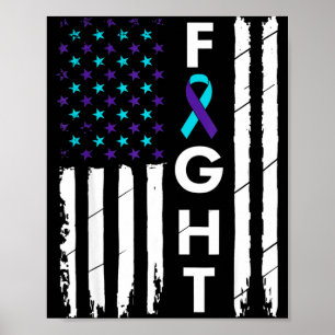 Vecht amerikaanse vlag lint preventie bewustzijn  poster