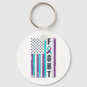Vecht Amerikaanse Vlag Zelfmoordpreventie Bewustzi Sleutelhanger
