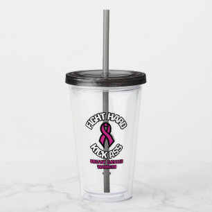 Vecht hard.. borstkanker acryl drinkbeker