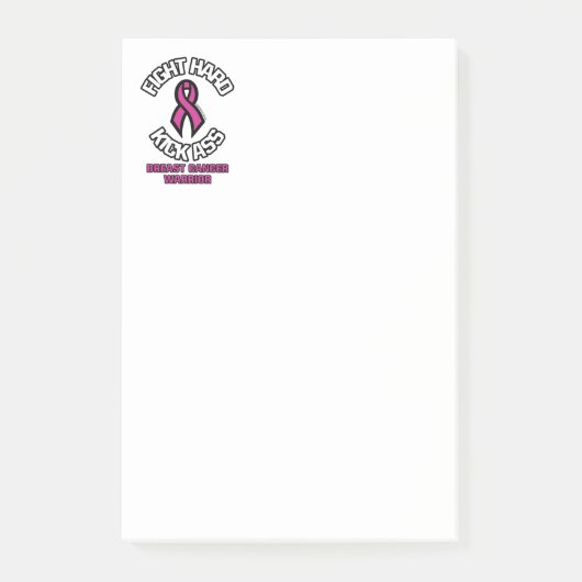 Vecht hard.. borstkanker post-it® notes (Voorkant)