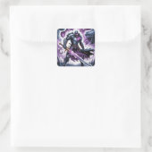 Vecht het monster vierkante sticker (Tas)