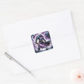 Vecht het monster vierkante sticker (Envelop)