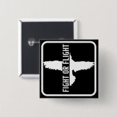 Vecht of vlucht vierkante button 5,1 cm (Voorkant /achterkant)